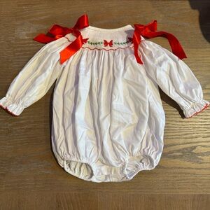 Stitchy Fish - white Christmas longsleeve bubble